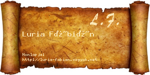 Luria Fábián névjegykártya